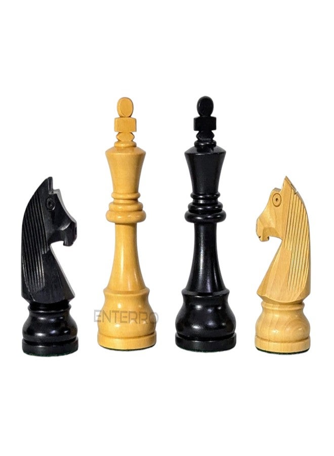 Enterro Wooden Chess Pieces 3.75" Staunton German Knight Classic Ebonized - Well Polished (Without Chess Board) - Image 5